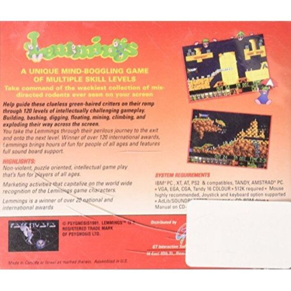 Lemmings CD-ROM Edition Vintage PC Game 1991 Psygnosis - Picture 4 of 5